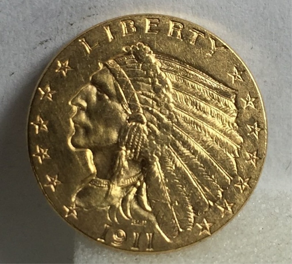 1911 $2.5 Gold Indian XF AU Grade: 1911 $2.5 Gold Indian XF AU Grade