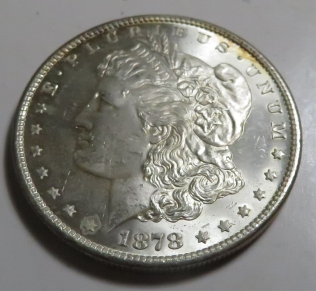 1878 S Crisp Morgan Silver Dollar: Item is as shown in image - Exact grade and date as detailed in title and in images. Bidder is responsible for all value and all bids are subject to all terms and conditions 
