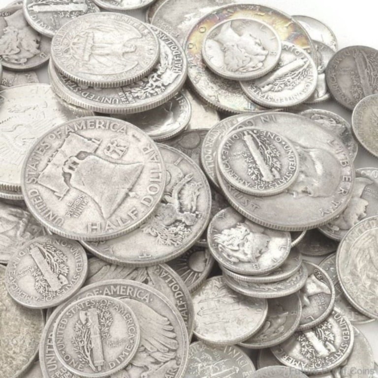 $5 Face Value 90% Silver: Items will be as described in title - The image for bulk items are stock images - Please review the entire terms and conditions prior to placing any bids. All terms apply -
