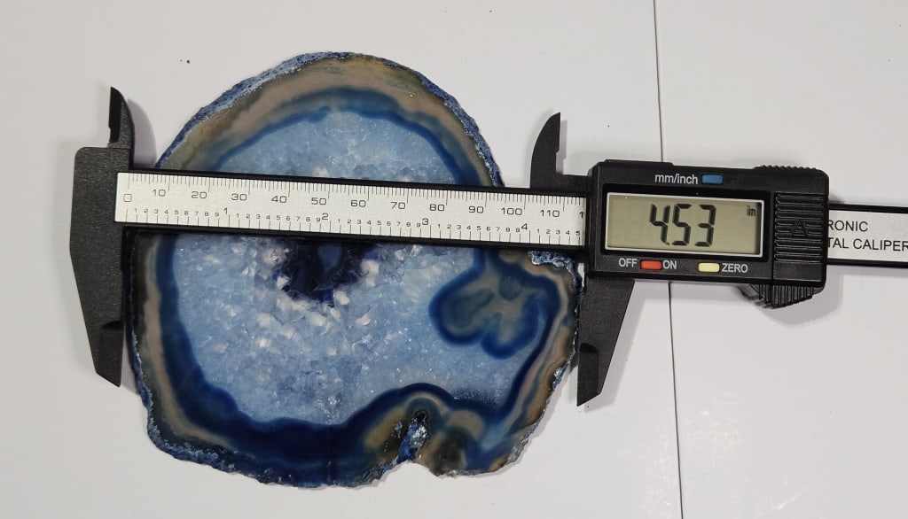 Fine Blue Dyed Agate Slab - 3
