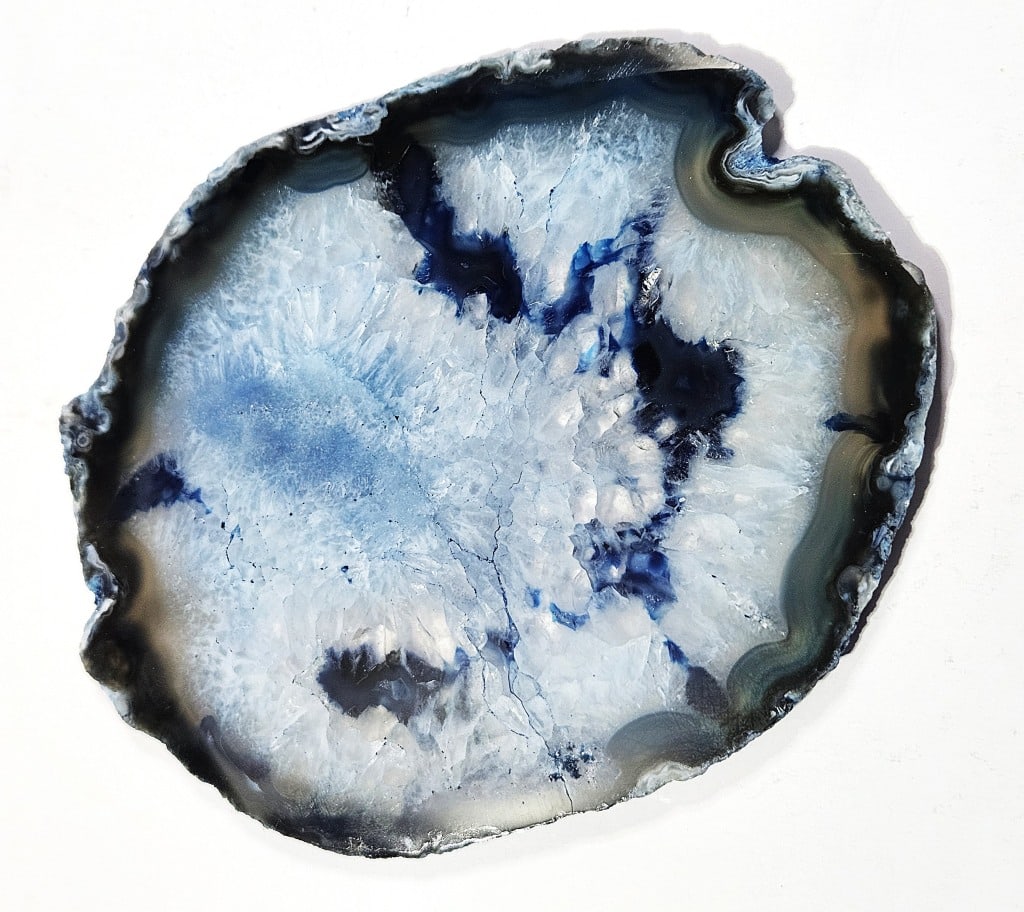Crystal Blue Dyed Agate Slab - - 2