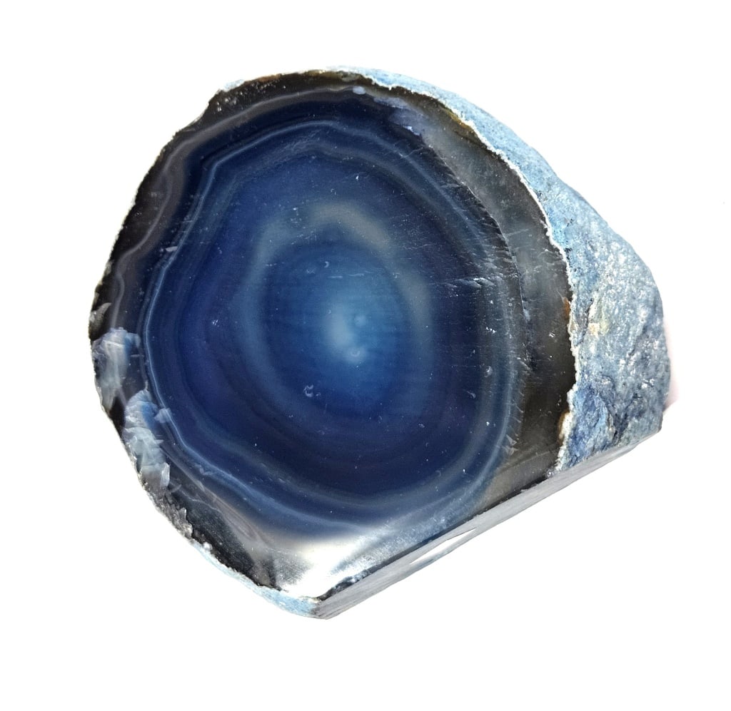 Blue Dyed Agate Stand Up Specimen - 2