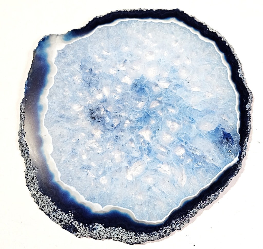 Blue Dyed Agate Slab - w/ Cyrstal Structures - 2