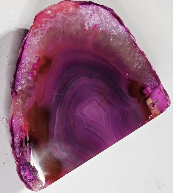 Pink Dyed Agate Stand Up Specimen - 2