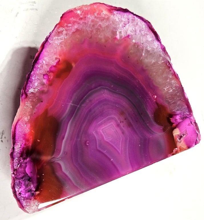Pink Dyed Agate Stand Up Specimen - 5
