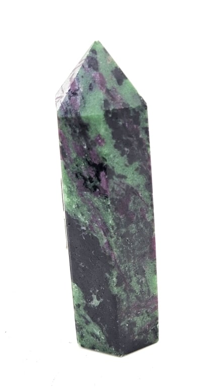 3.5 inch- Natural Ruby in Zoisite Polished Point: Item is the exact item in the image - Please review all terms and conditions prior to placing any bids - Bidder is responsible for all value grade dtermination - All sales final and any bid is an