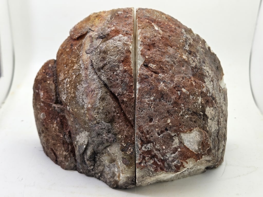 Nice Agatized Bookends w/ Crystal - 3