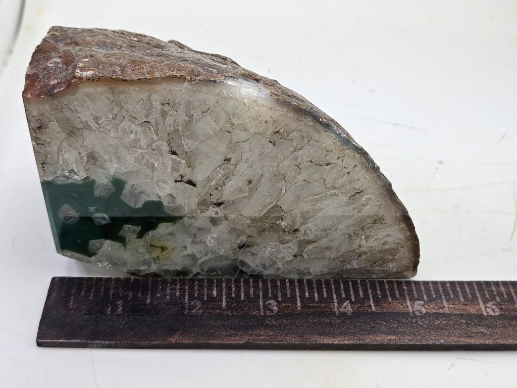 Nice Agatized Bookends w/ Crystal - 5