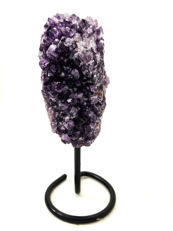Stunning Uruguay Amethyst Cluster on Stand: Item is the exact item in the image- Bidder is responsible for all value and grade determination- Please review all terms and conditions prior to placing any bids-