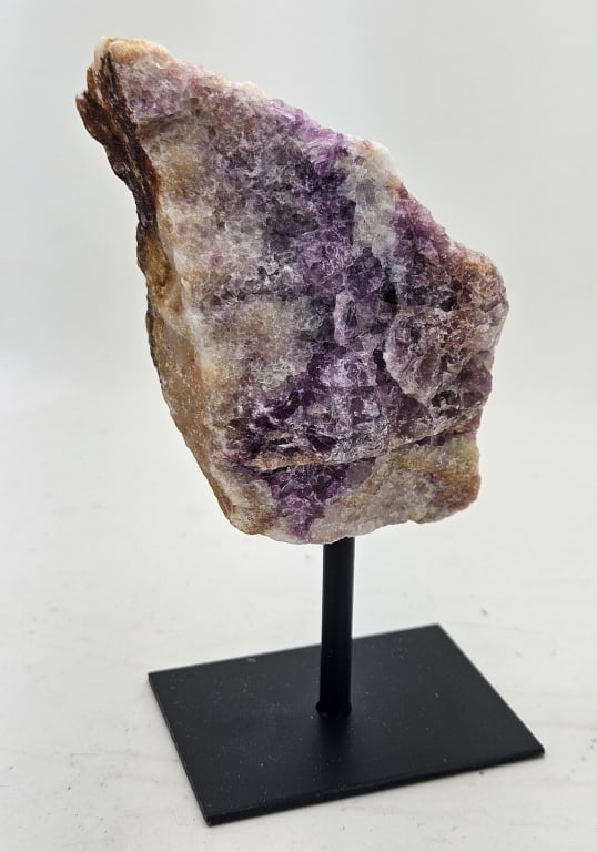Natural Purple Flourite Specimen on Stand: Item is the exact item in the image- Bidder is responsible for all value and grade determination- Please review all terms and conditions prior to placing any bids-