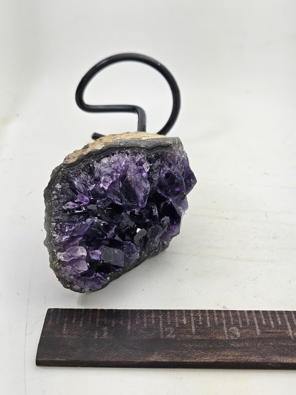 Exceptional Uruguay Amethyst Specimen on Stand - 4