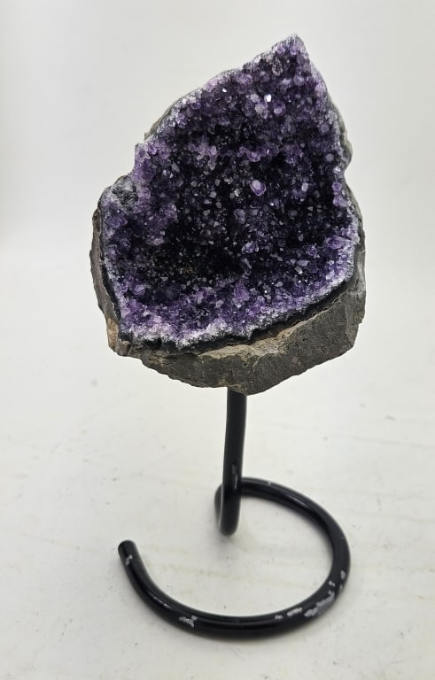 Uruguay Amethyst CLuster Specimen on Stand: Item is the exact item in the image- Bidder is responsible for all value and grade determination- Please review all terms and conditions prior to placing any bids-