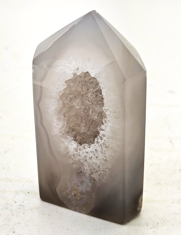 Brzilian Agate Geode Standing Polished Point: Item is the exact item in the image- Bidder is responsible for all value and grade determination- Please review all terms and conditions prior to placing any bids-