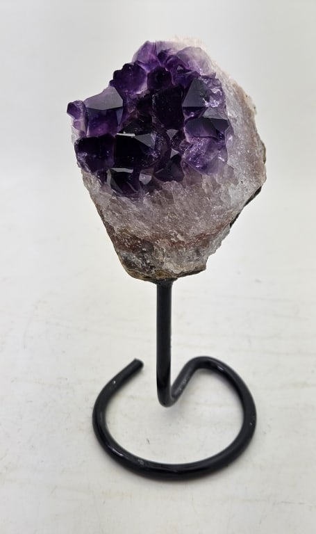 Fine Uruguay Amethyst Cluster on Stand: Item is the exact item in the image- Bidder is responsible for all value and grade determination- Please review all terms and conditions prior to placing any bids-