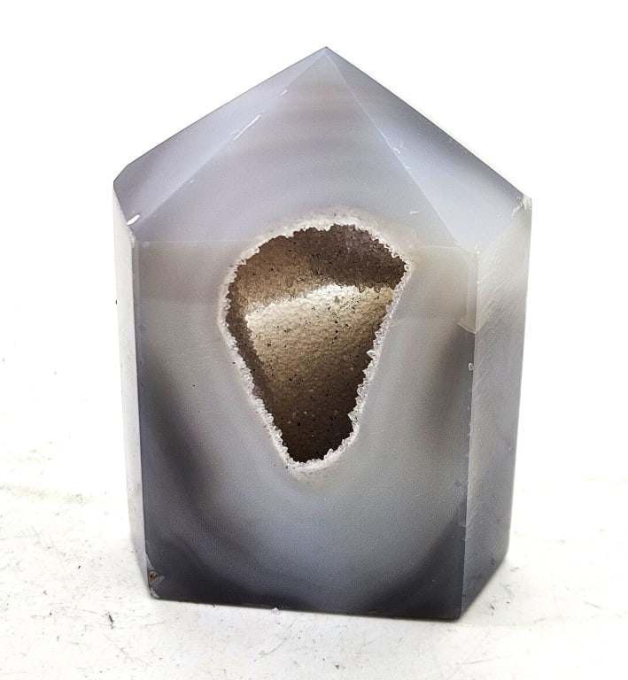 Brazilian Agate Geode Stand Up Polish Point: Item is the exact item in the image- Bidder is responsible for all value and grade determination- Please review all terms and conditions prior to placing any bids-
