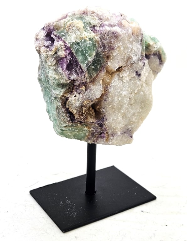 Rainbow Flourite Specimen on Stand: Item is the exact item in the image- Bidder is responsible for all value and grade determination- Please review all terms and conditions prior to placing any bids-