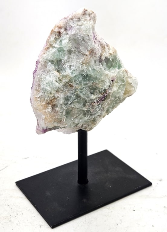 Rainbow Flourite Specimen on Stand: Item is the exact item in the image- Bidder is responsible for all value and grade determination- Please review all terms and conditions prior to placing any bids-
