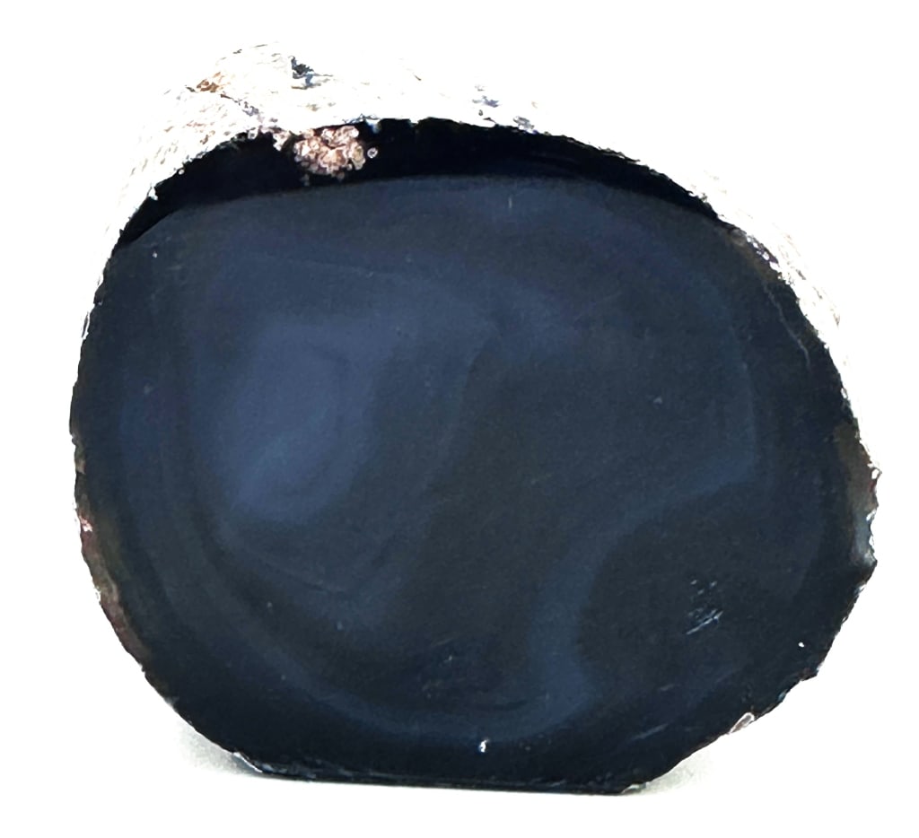 Blue Dyed Banded Agate Stand Up End: Item is the exact item in the image - Bidder is responsible for all value and grade determination- Please review all terms and conditions prior to placing any bids- All sales final-