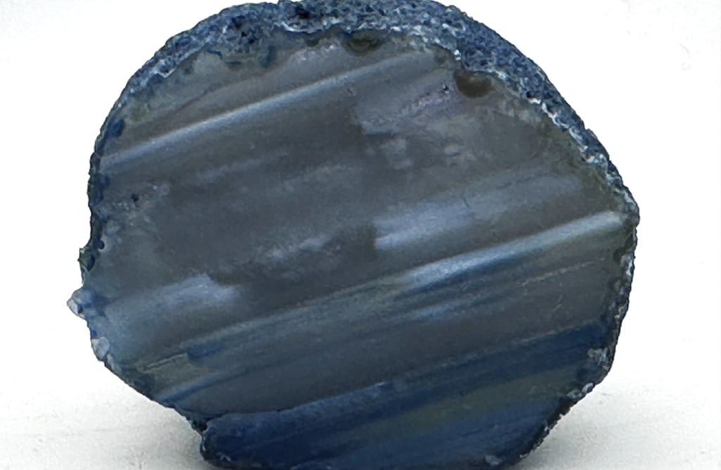 Dyed Banded Blue Agate Specimen: Item is the exact item in the image - Bidder is responsible for all value and grade determination- Please review all terms and conditions prior to placing any bids- All sales final-