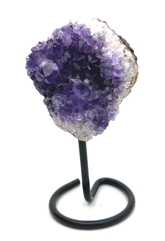 High Grade Amethyst Cluster on Stand: Item is the exact item in the image - Bidder is responsible for all value and grade determination- Please review all terms and conditions prior to placing any bids- All sales final-