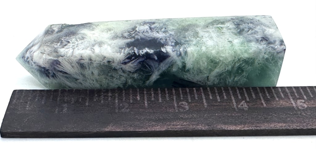 Rainbow Feathered Flourite Tower Point - 2