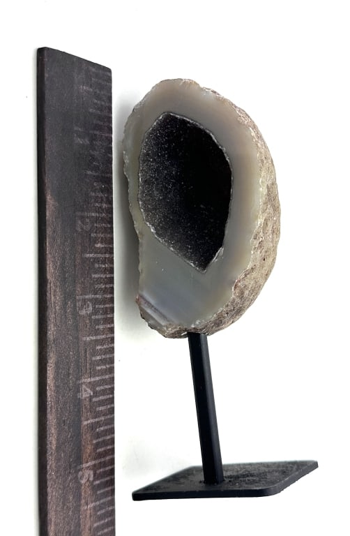 Agate Geode w/ Druzy Center on Stand - 3