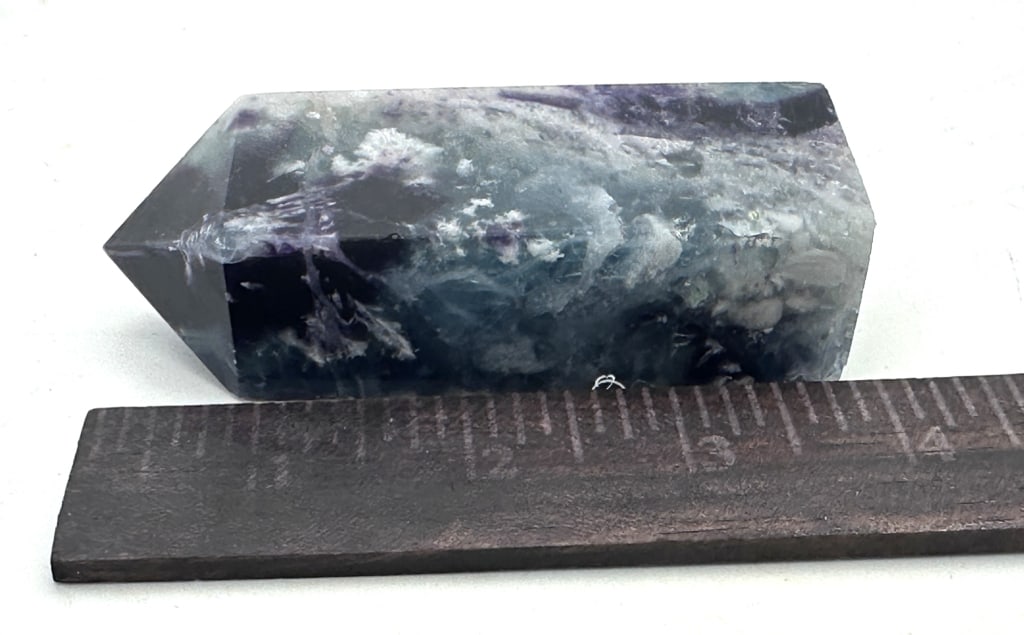 Fine Feathered Rainbow Flourite Tower Point - 3