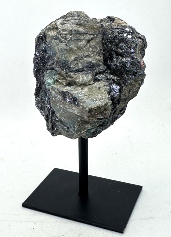 Natural Emerald Specimen on Stand: Item is the exact item in the image - Bidder is responsible for all value and grade determination- Please review all terms and conditions prior to placing any bids- All sales final-