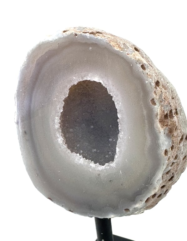Agate Geode w/ Deep Geode Pocket on Stand - 2