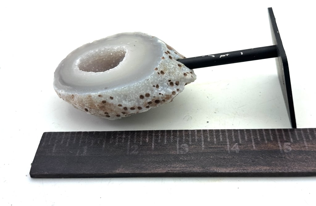 Agate Geode w/ Deep Geode Pocket on Stand - 3