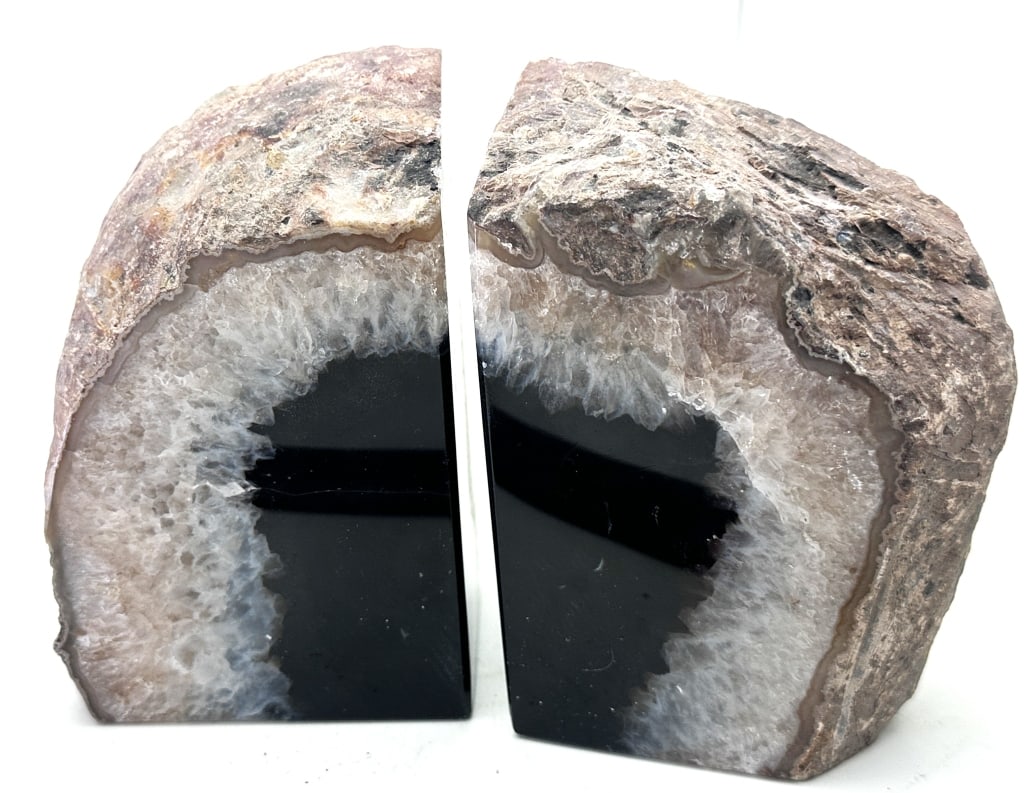 Nice Natural Agate Bookends -: Item is the exact item in the image - Bidder is responsible for all value and grade determination- Please review all terms and conditions prior to placing any bids- All sales final-