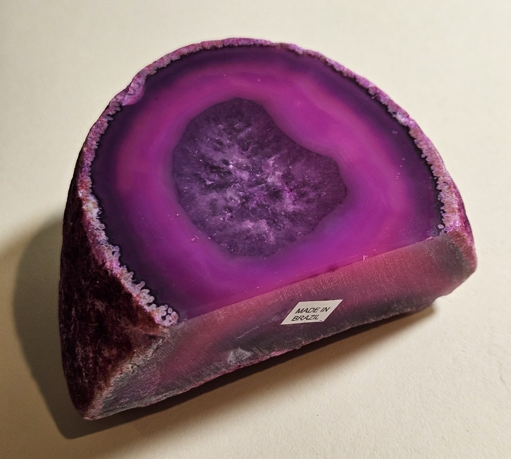 Magenta Dyed Agate Stand Up End - 3