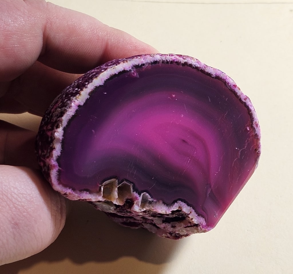 Magenta Dyed Agate Stand Up End Specimen - 2