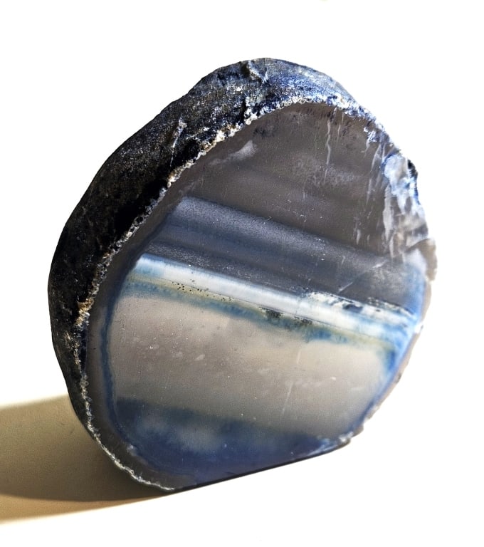 Blue Dyed Agate Stand Up End - Specimen - 2