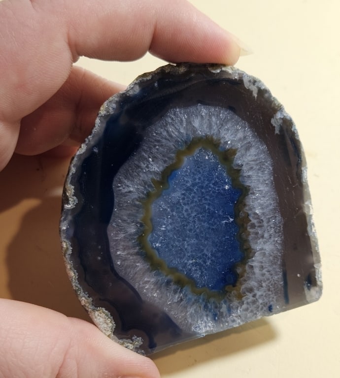 Dyed Blue Agate Stand Up End - Specimen - 3