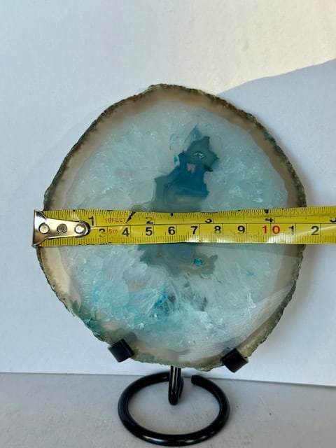 Dyed Teal Blue Agate Slab - 2