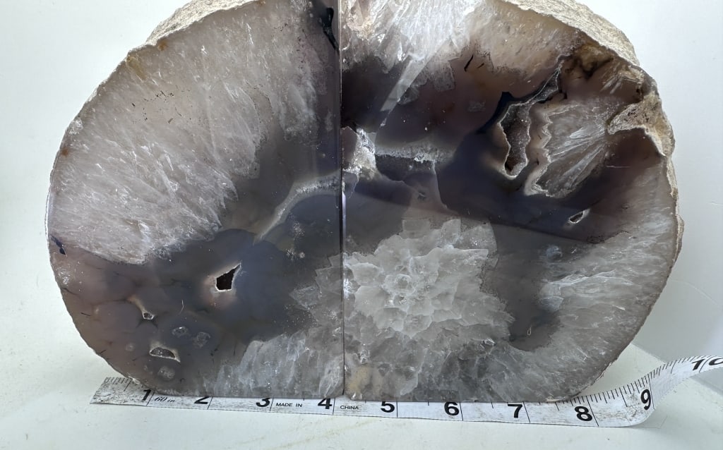 ~WOW~ Banded Agate Bookends w/ Geode Pockets - 4