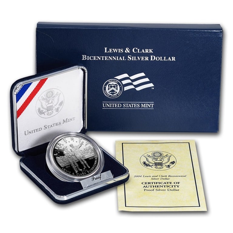 2004 Lewis & Clark Commemorative Silver Proof: Item is the item in the image - Government issued packing and Item - Please review the entire terms and conditions prior to placing any bids- All sales are final - Any bid is an agreement to all terms