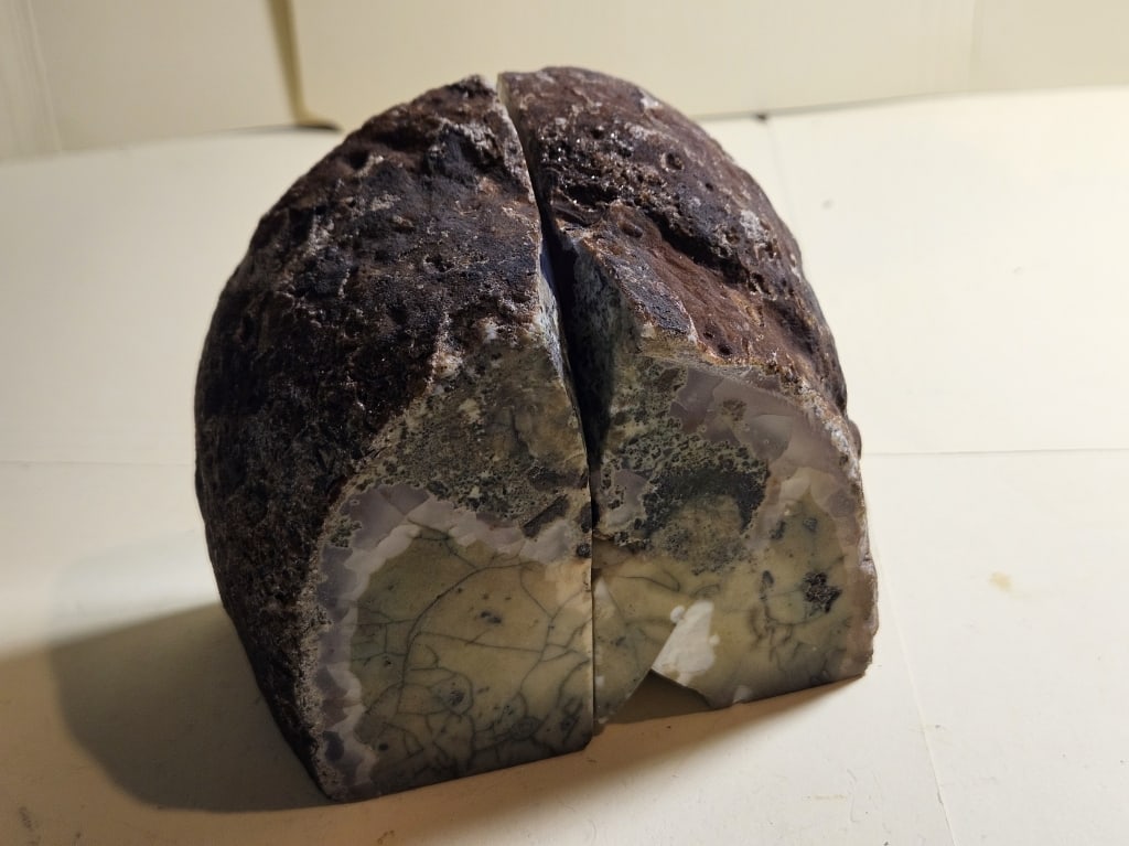 Nice Green Agate Bookend Pair - - 3