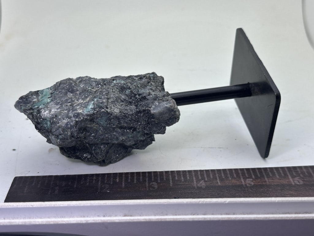 Natural Rough Emerald Specimen on Stand - 3