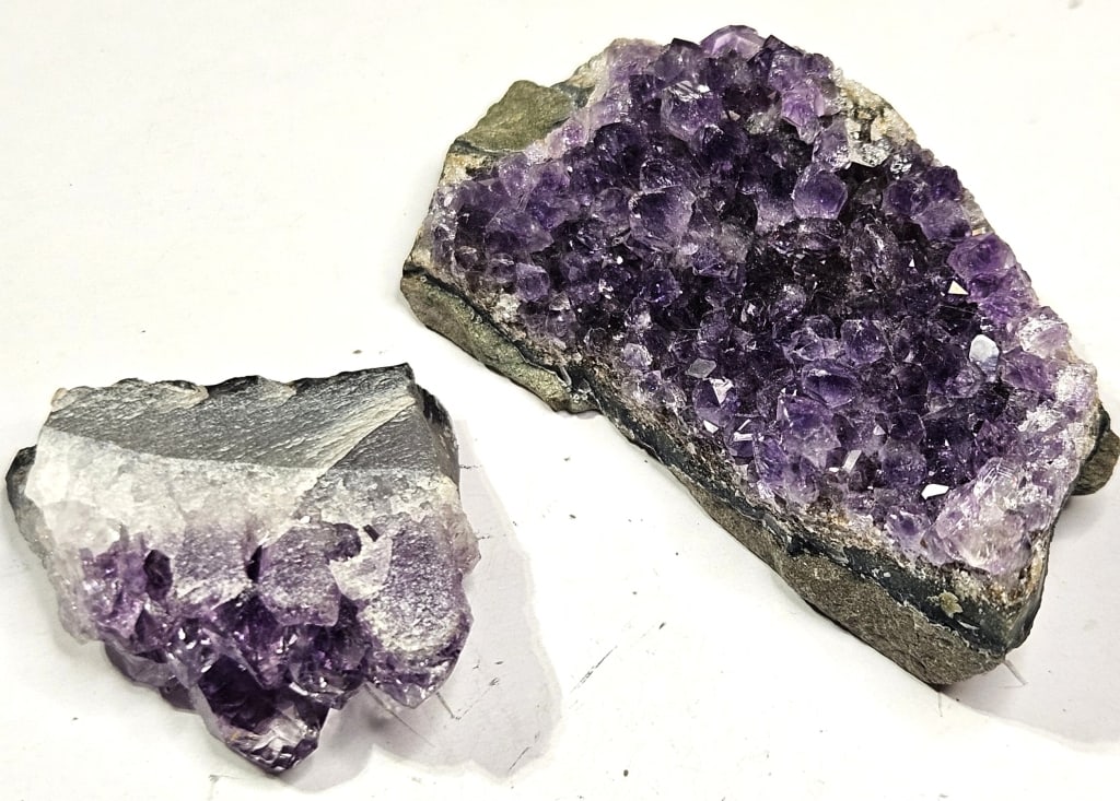 39.39 grams Natural Amethyst Clusters: Item is the exact item in the image - Bidder is responsible for all value grade determination - Please review all terms and conditions prior to placing any bids- All sales are final and all invoices d