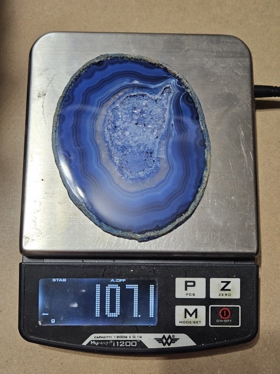 Blue Dyed Agate Slab - 5