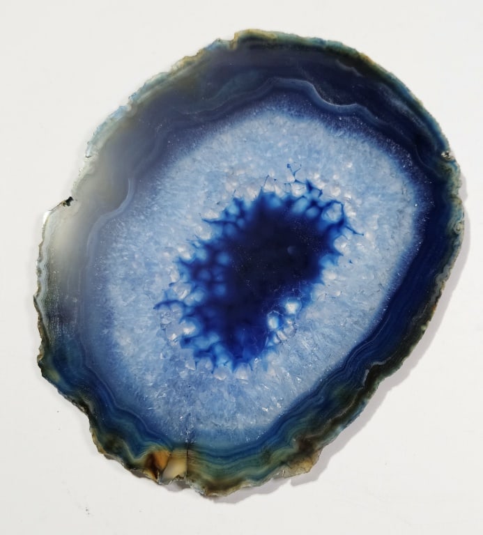 Fine Blue Dyed Agate Slab - 3