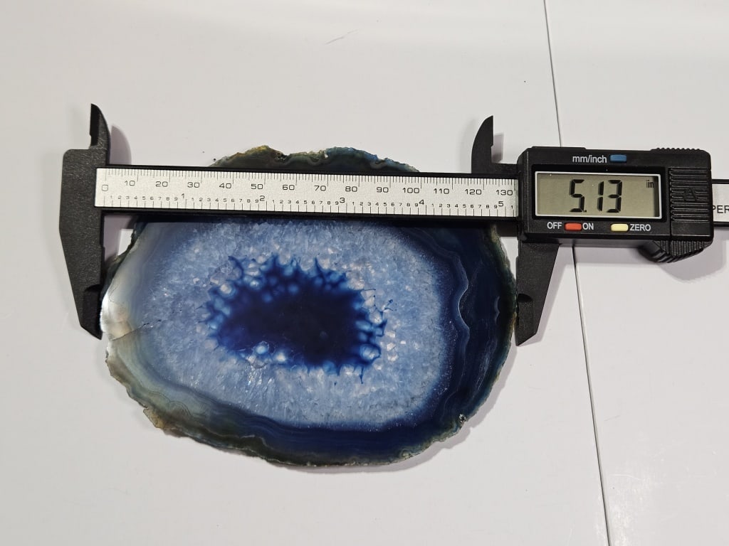 Fine Blue Dyed Agate Slab - 5