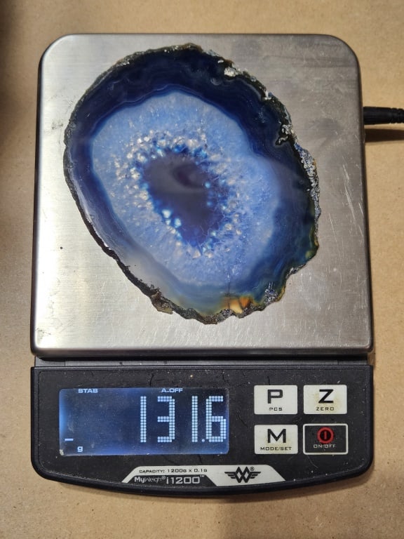 Fine Blue Dyed Agate Slab - 7