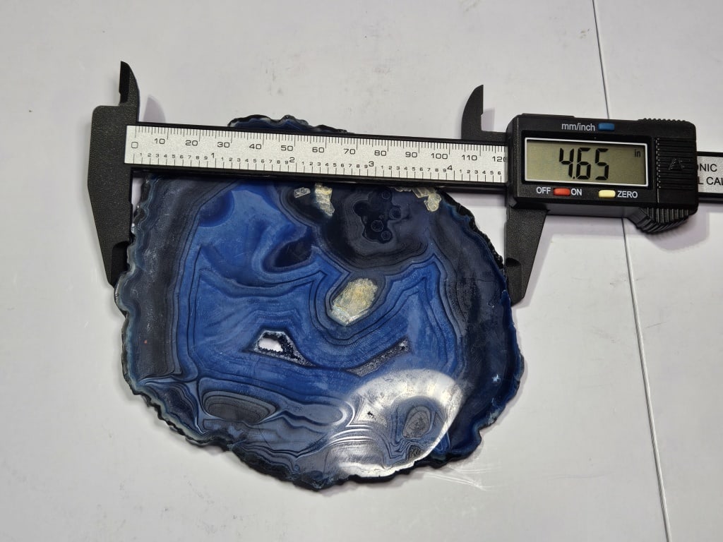 Fine Blue Dyed Agate Slab - 4