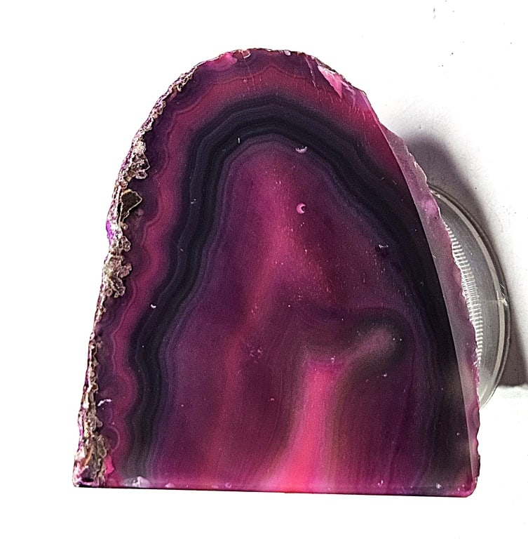 Purple Dyed Agate Stand Up Specimen: Items are the exact items in the image - Please refer to the terms and conditions prior to placing any bids- Any bid is an agreement to pay and terms apply -