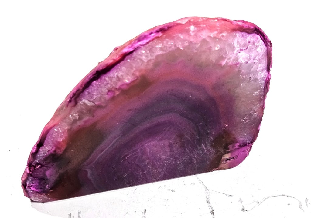 Pink Dyed Agate Stand Up Specimen - 3