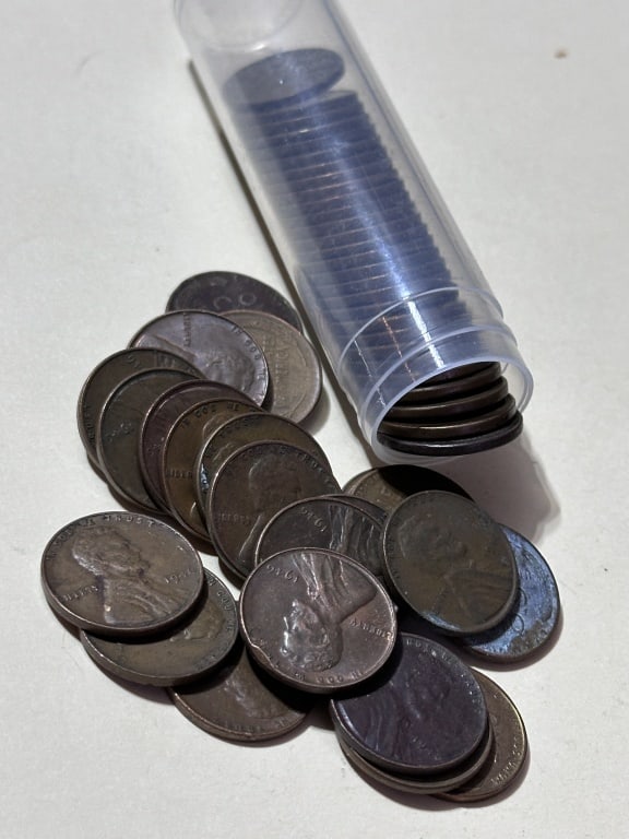 Roll of Lincoln Wheat Cents- Mixed Dates -50pcs: Winning bidder will receive one roll of Lincoln Wheat Cents Various dates and mint marks -