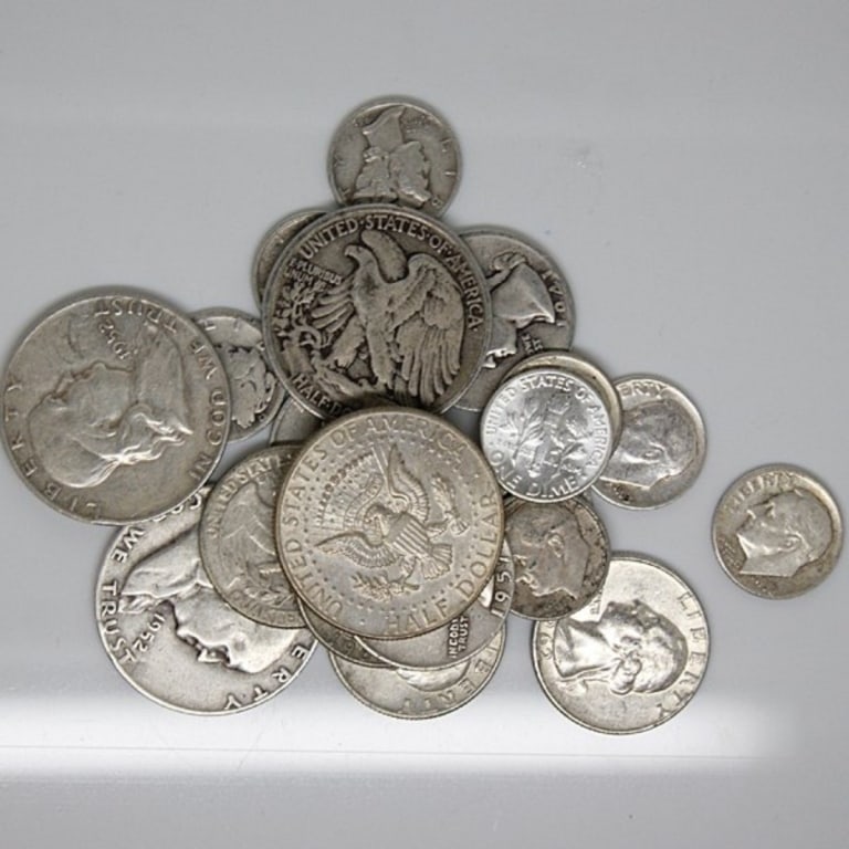 $5 Face Value 90% Silver Coins: Items will be as described in title - The image for bulk items are stock images - Please review the entire terms and conditions prior to placing any bids. All terms apply -